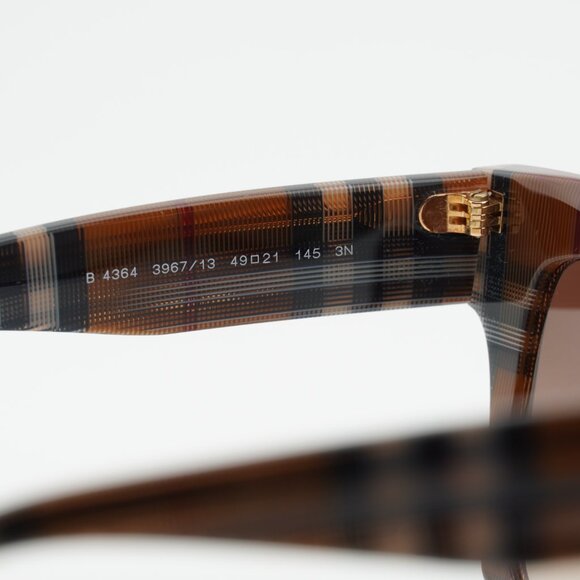 Burberry BE4364 396713 Sunglasses Check Brown Square Frame, Brown Lenses main image 6